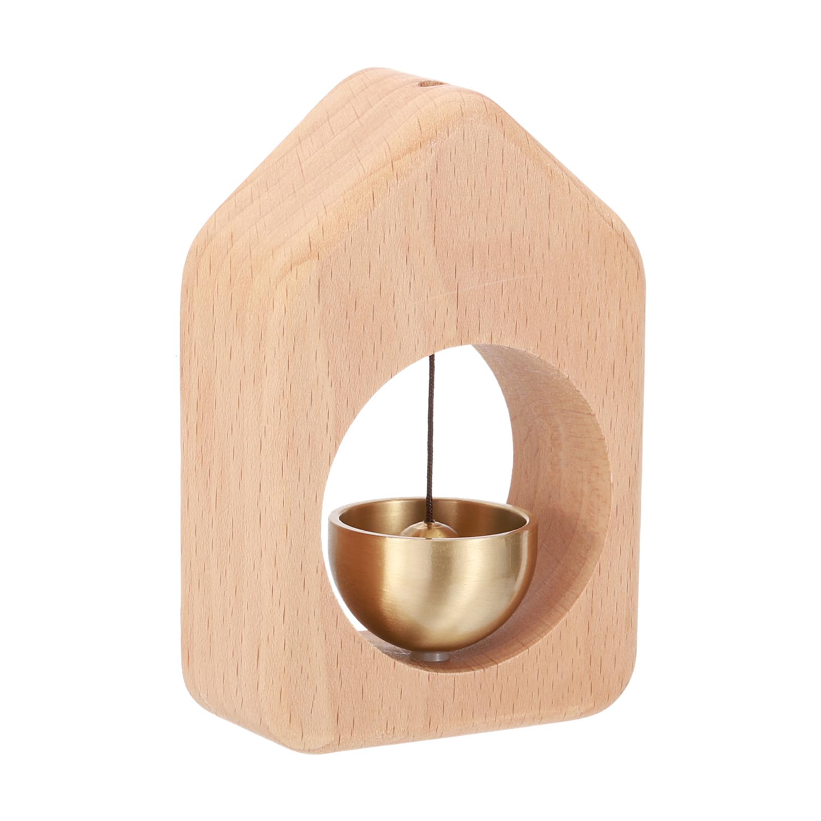PATIKIL Magnetic Shopkeepers Bell for Door Opening Woodybeing Door Chime for Business Office Ornaments Hanging Decoration Entrance Fridge Sticker Beech (House)