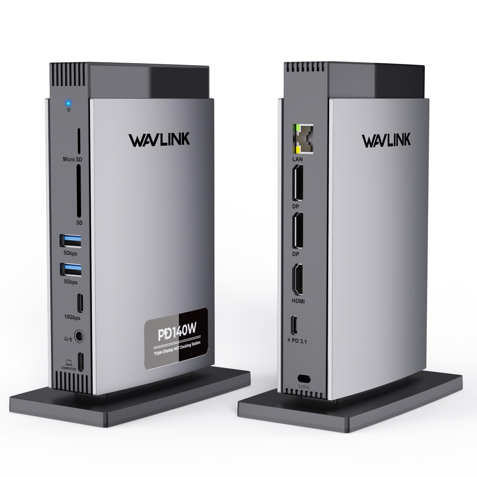 WAVLINK Docking Station 3 écrans【pour Windows Uniquement】, 2*DP+HDMI