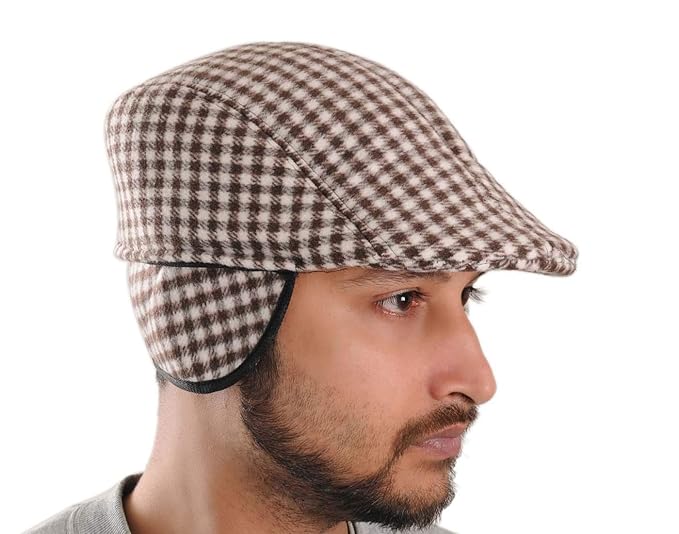 Checkered hat with flaps Clearance