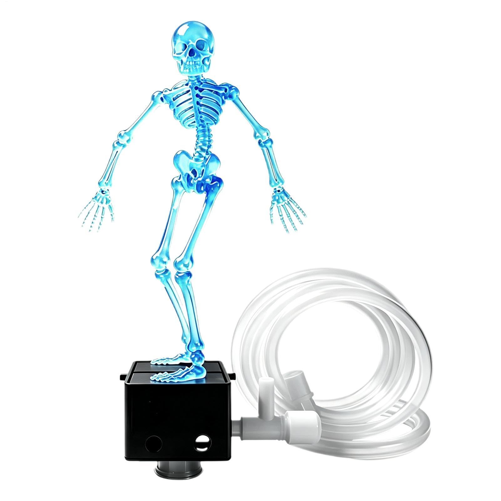 Dancing Skeleton Aquarium Bubbler, Resin, Iinteractive, Luminous