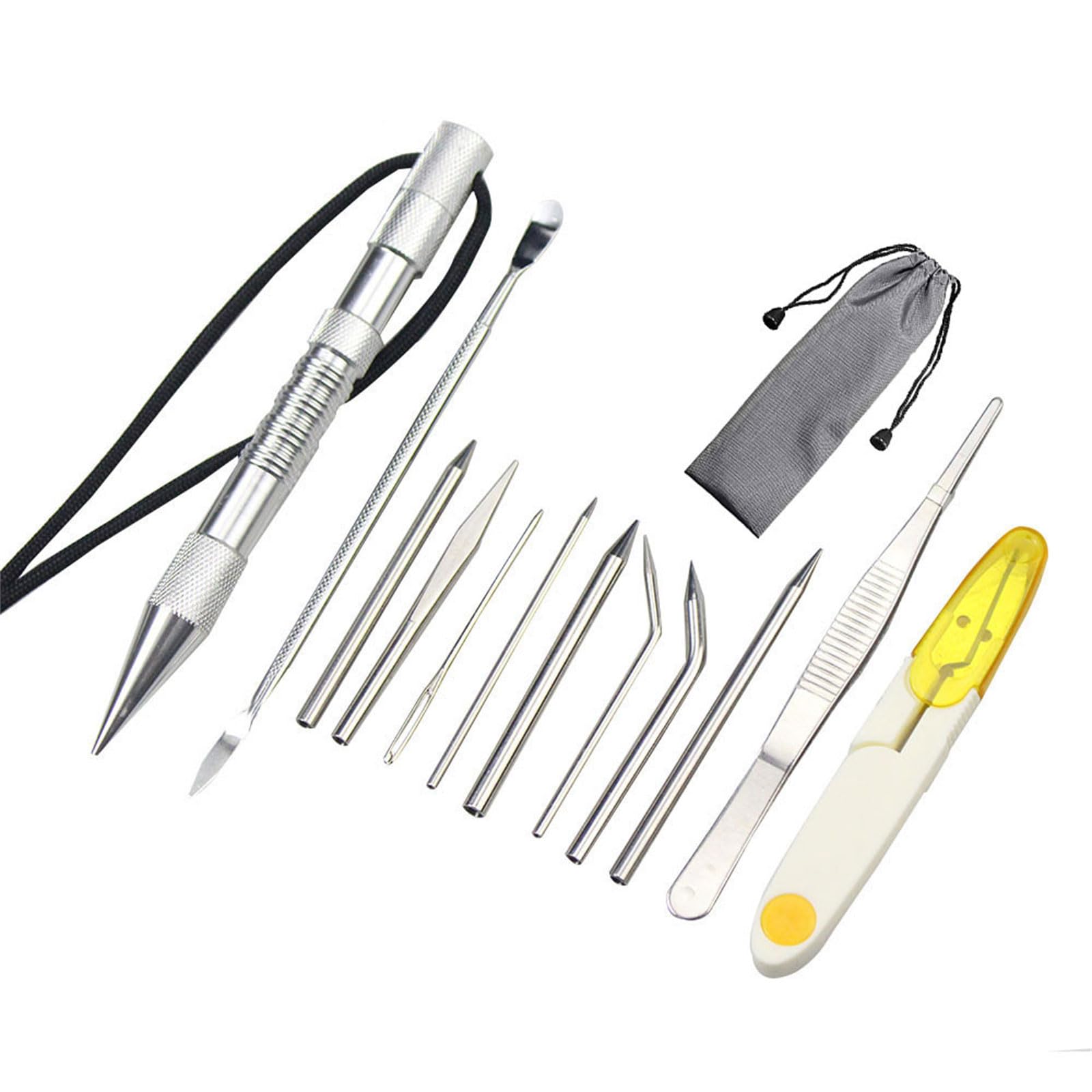 Paracord Stitching Set Lacing Stitching Needle Smoothing Tool Knotter Tool for Bracelets and Leatherwork Paracord Sewing Set