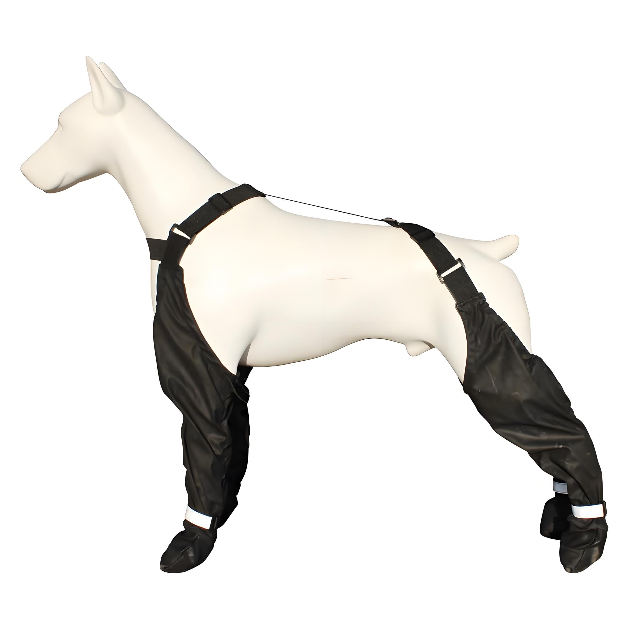 Dog Suspender Booties, 2025 New Suspender Boots for Dogs, Waterproof Reflective Dog Rain Boot, Canada Pooch Dog Shoes Waterproof, Adjustable Suspender