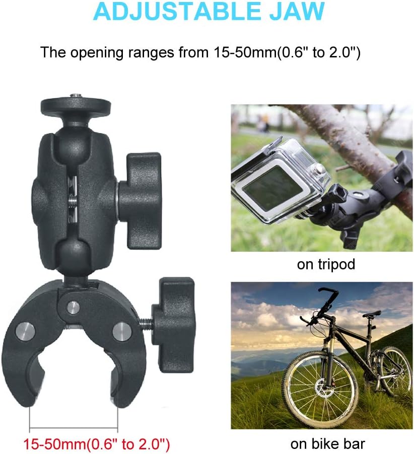 Tор Rаtеd MEKNIC Super Camera Mount Clamp Double Ball Head Adapter with 1/4-20 Thread for Canon Nikon DSLR Camera Gopro Mount Akaso LED Lights Ronin-M Ronin MX Freefly MOVI etc Crеаtіvе Prоduсt MEKNIC Super Camera Mount Clamp Double Ball Head Adapter with 1/4-20 Thread for Canon Nikon DSLR Camera Gopro Mount Akaso LED Lights Ronin-M Ronin MX Freefly MOVI etc