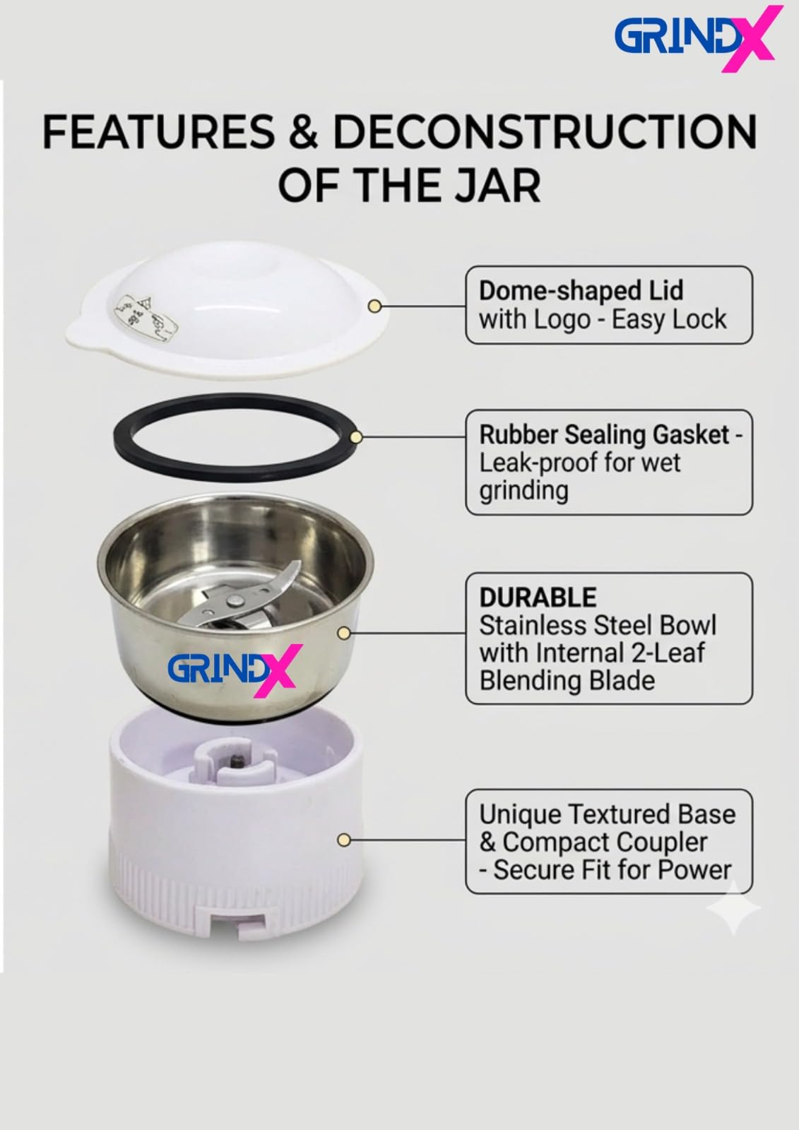 Juicer Mixer Grinder Chutney Jar 300ml,compatible with Maharaja, 500 Watts, 500 Watts — Amazon image 7