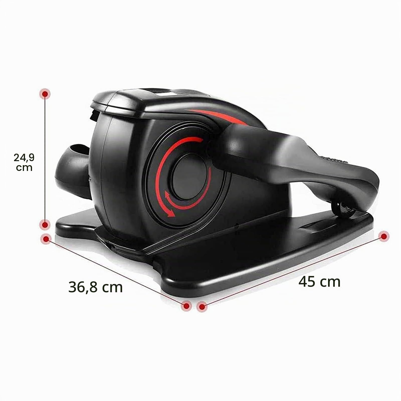Entrenador De Máquina Elíptica Eléctrica, Ejercitador De Pedal para Bicicleta Debajo del Escritorio, Mini Bicicleta Estática para Pedder De Piernas Portátil con Monitor De Pantalla,Negro
