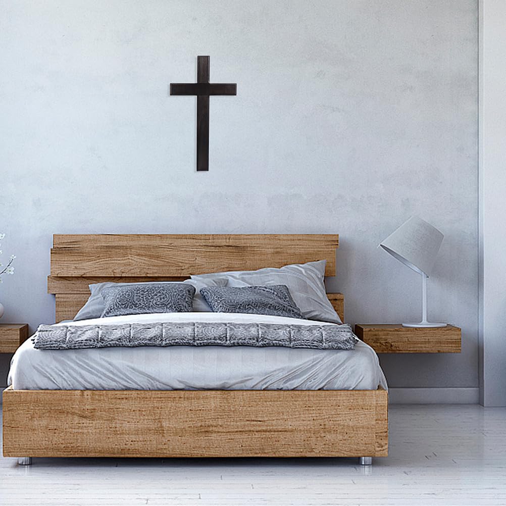 BESPORTBLE Set di 2 Croci in Legno da Appendere Alla Parete, Nere, per Decorazioni per La Casa, Matrimoni, Feste, Meditazione, Religione Cristiana E Spirituale.