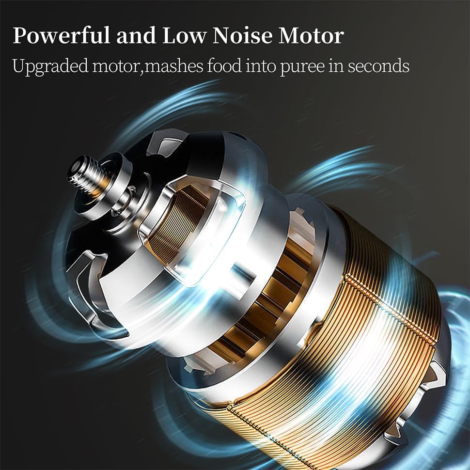 Miniatura 6 de Máquina de alimentos para bebés, mini procesador de alimentos lindo y pequeño, molinillo de puré, picador de 1.2 tazas de vidrio con 6 cuchillas
