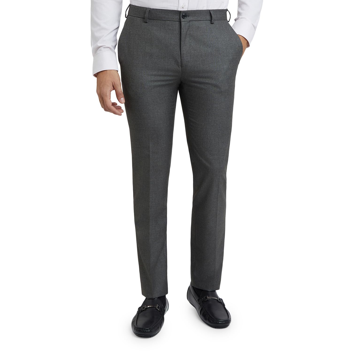 raymond Men Contemporary Fit Solid Pattern Polyviscose Blend Flat Front Formal Trouser-picture-25