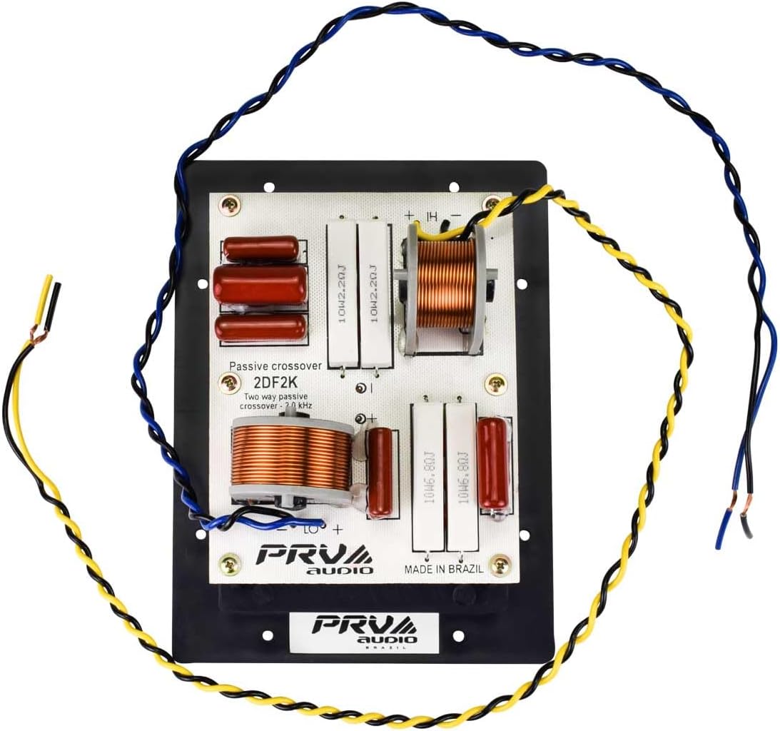 PRV AUDIO 2DF2K 2 Way Crossover Car Audio with Woofer Impedance Selection, Crossover Point at 2,000 Hz