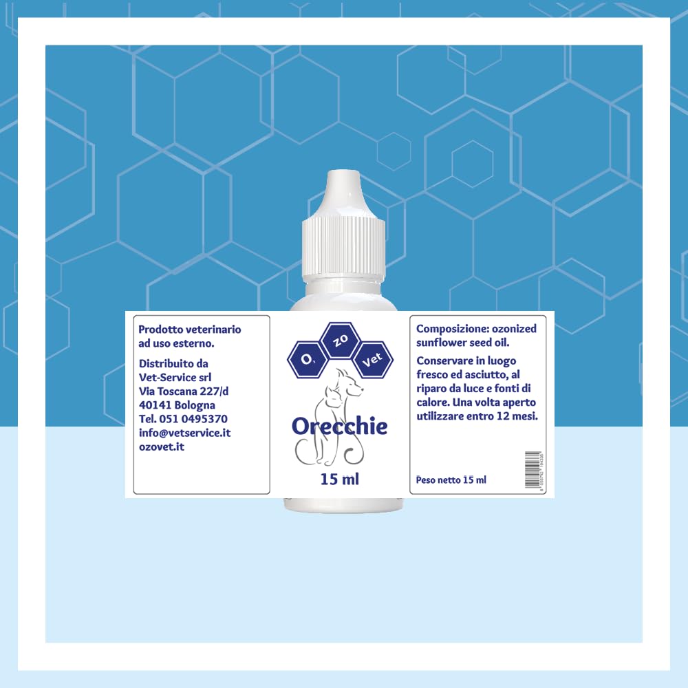 Ozo-Vet |Orecchie Gatto 15ml – Contro Otiti Acute e Croniche di Origine Allergica, Batterica e Micotica