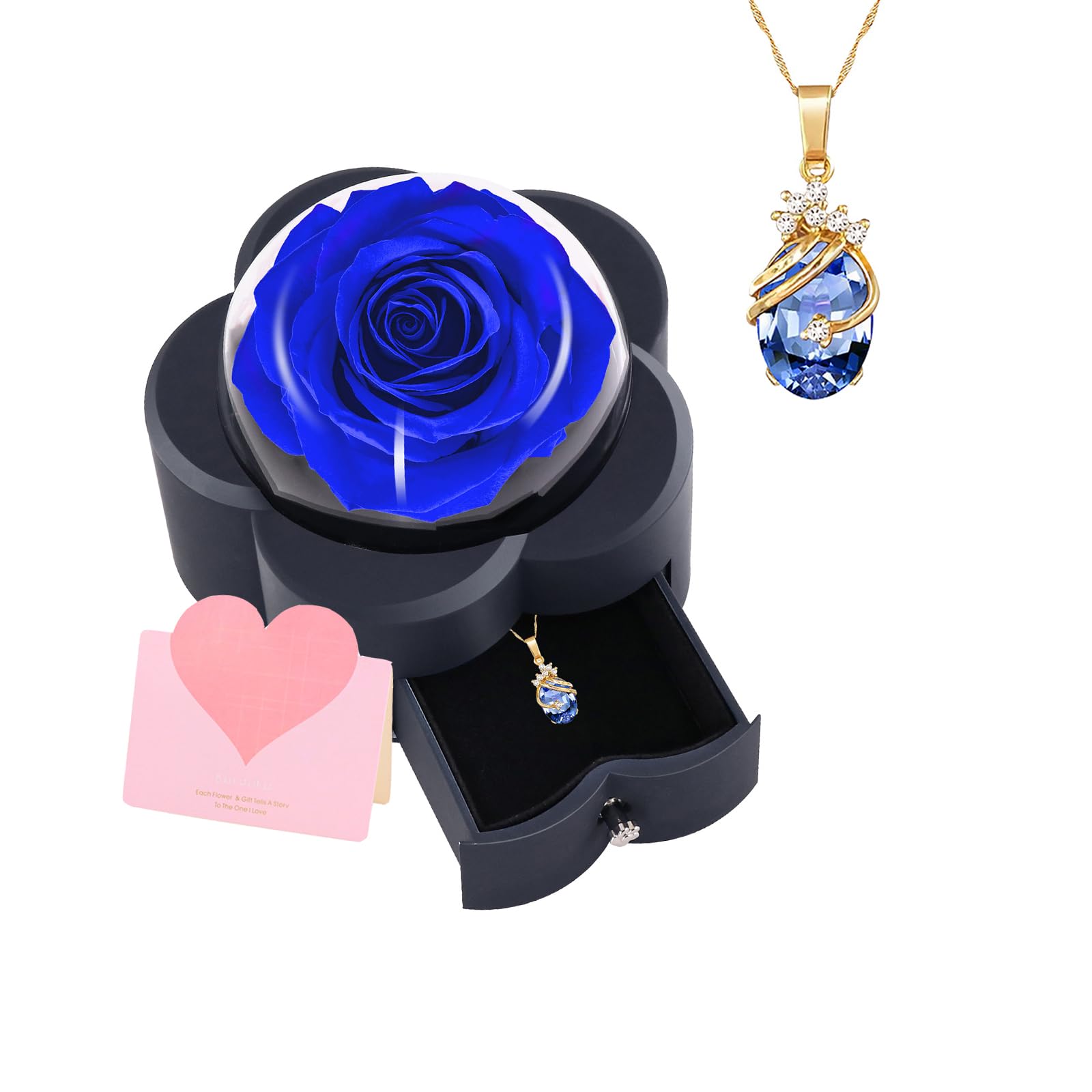 Gifts for Mom | Eternal Flower Gift with Necklace | Preserved Real Rose Presents for Mothers | Mothers Day Birthday Anniversary Valentine's Day Gifts for Mom from Daughter Son Kids