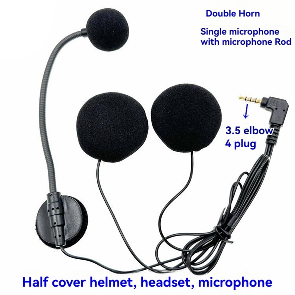 Interfono per da Moto con Microfono, Cuffie e 2 Altoparlanti da 32Ω per da Moto A Metà con Attacco A Gomito