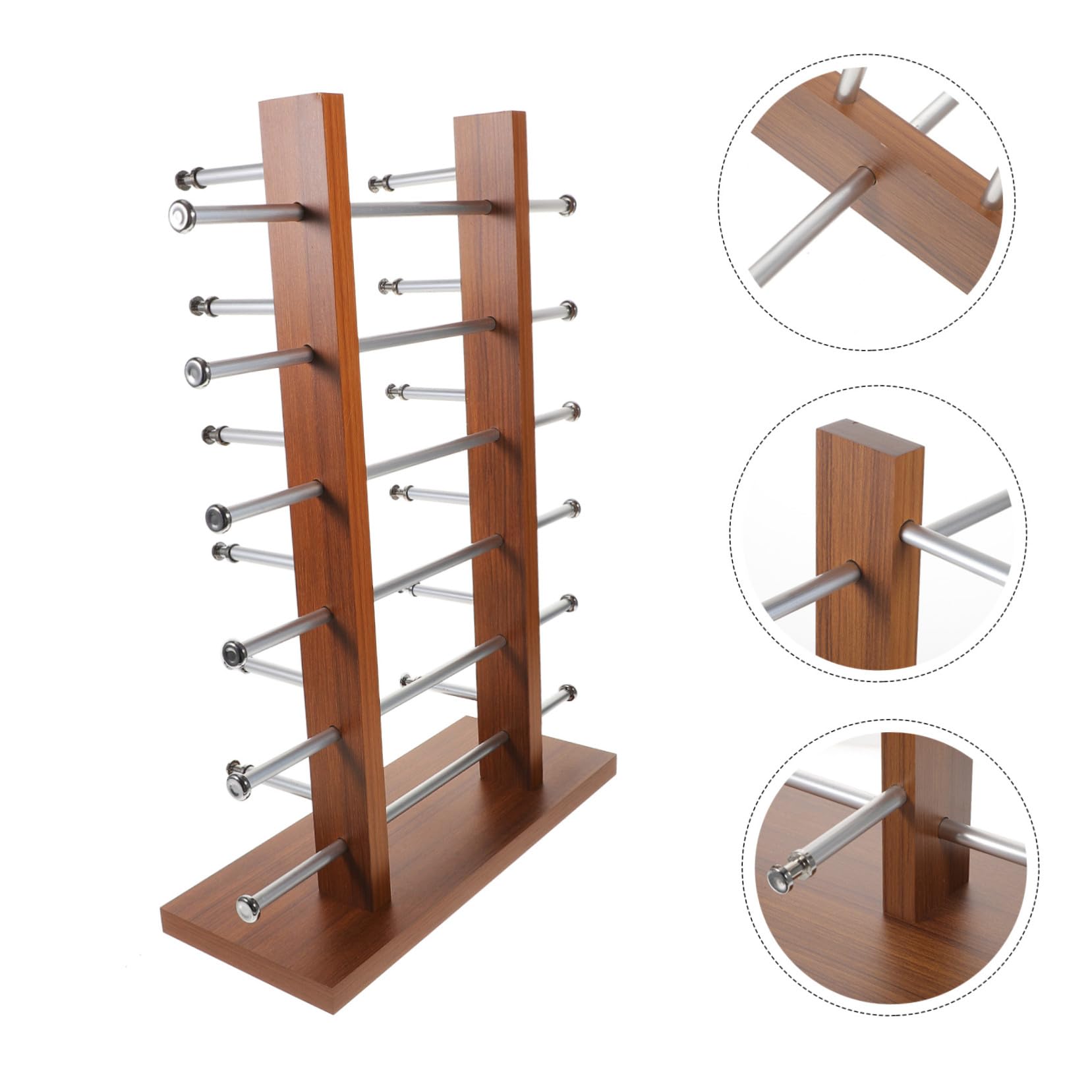 Alipis Vintage Brillenständer Mehrschichtiges Brillenregal Aus Holz Und Aluminium Mit Fächern Stilvoller Sonnenbrillenhalter Und Organizer Zur Platzsparenden Brillenaufbewahrung Präsentat