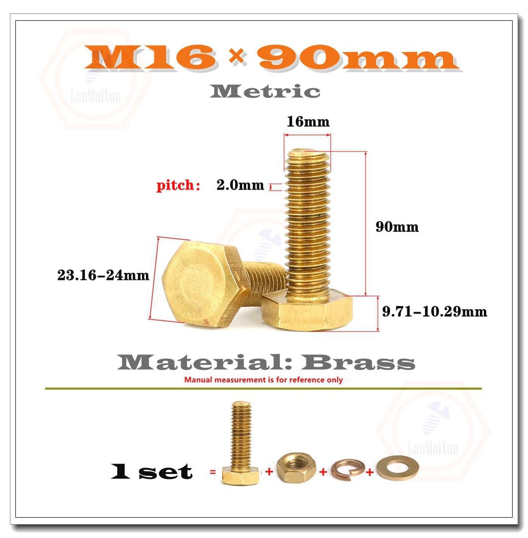 vite a testa piatta, Vite a croce, viti a testa tonda a(M16x90mm1set)