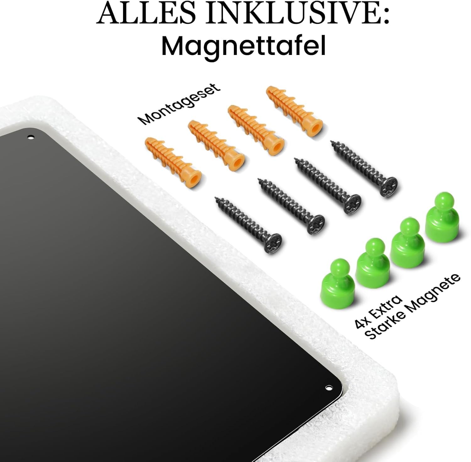 Magnettafel Schwarz 30x50 cm – matte Metall Magnetwand für Reisemagnete & Souvenir-Magnete | Küche & Flur