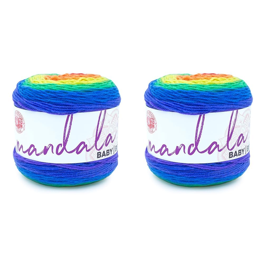 Lion Brand Yarn Company526-201 Mandala Baby Yarn, Rainbow Falls, One Skein (Pack of 2)