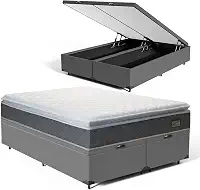 Cama Box Baú com Colchão de Espuma D45 Pillow Top Fort Comfort (Queen)