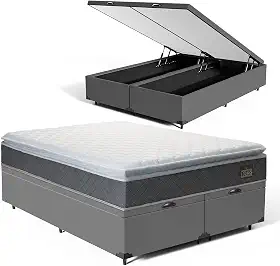 Cama Box Baú com Colchão de Espuma D45 Pillow Top Fort Comfort (Queen)