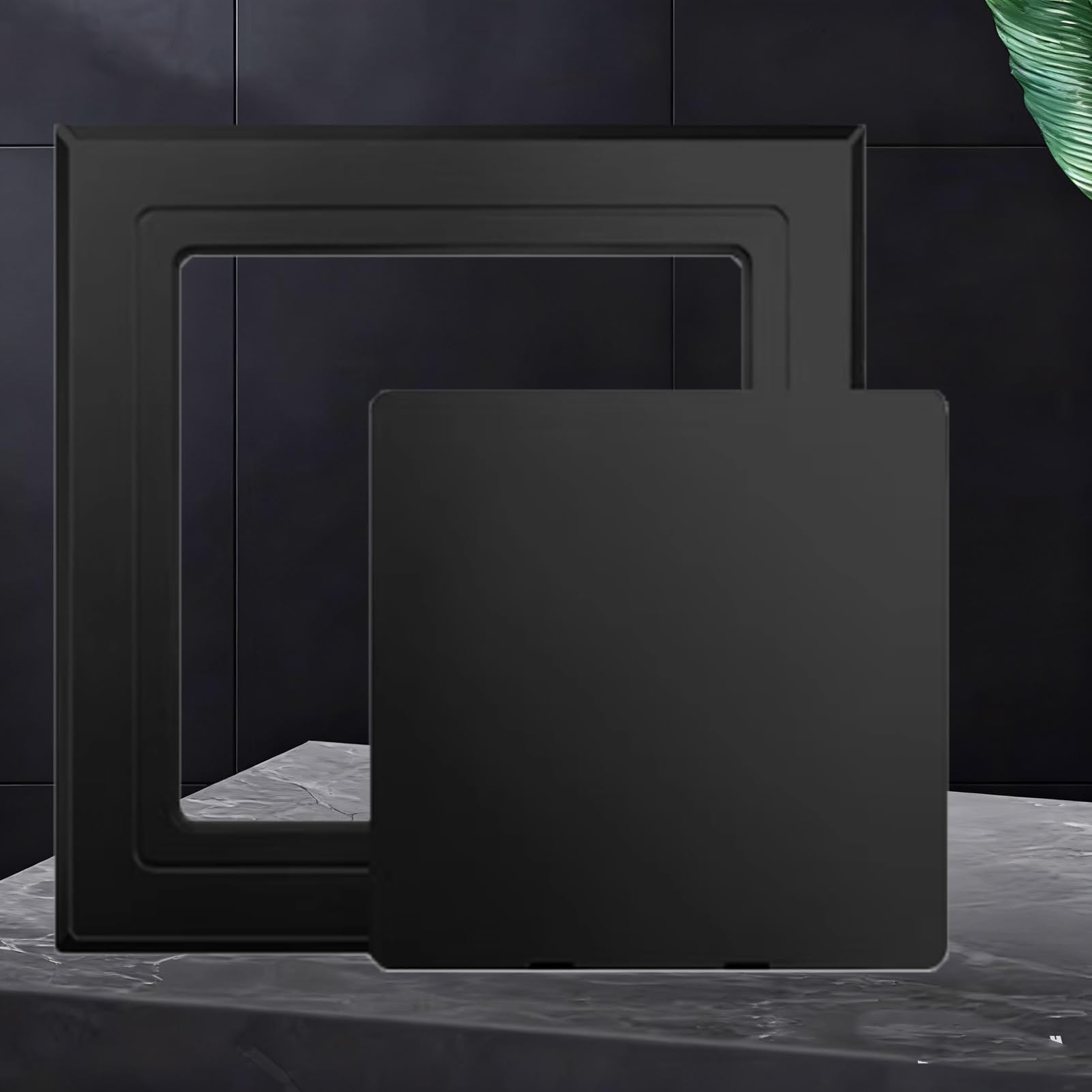 Minglez Palsitc Access Door 80x80 100x100 120x120 150x150 165x165 200x200 250x250, Self Adhesive Access Panel Cover for Drywall/Tile, Ceiling Wall Hole Plate(Black,250x250mm/10x10in)