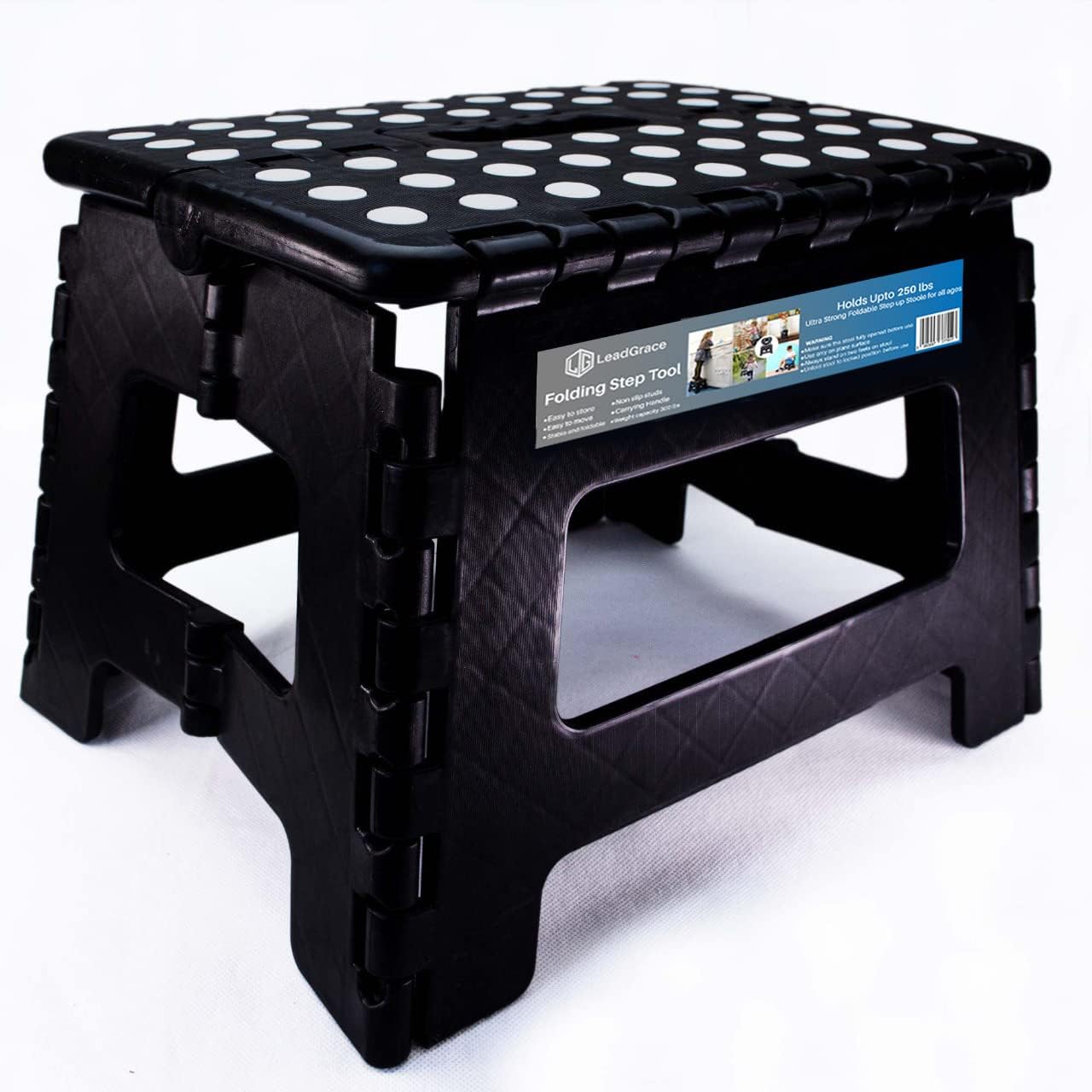 Step Stool for Kids and Adults, 9 Inch Folding Step Stool with Load Capacity of 300 Pounds, Non-Slip Small Steps Conveniently Used As Stools To Sit on