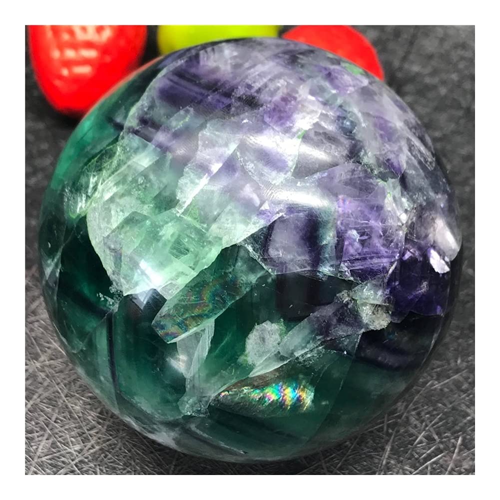 Pietra preziosa della Sfera della Sfera di Cristallo della Fluorite dell'arcobaleno Naturale Bella Collezioni di casa