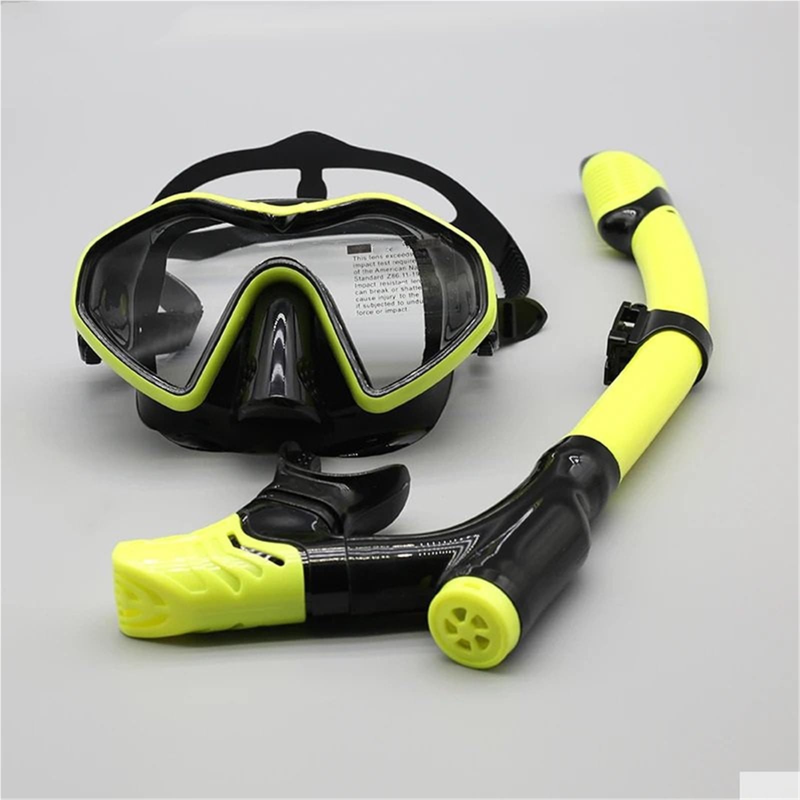 Maschera Subacquea Set da Snorkeling Maschera Subacquea in Vetro temperato antiappannamento in Silicone, Occhiali per Adulti Maschera da Snorkeling a Prova di perdite(Black Green)