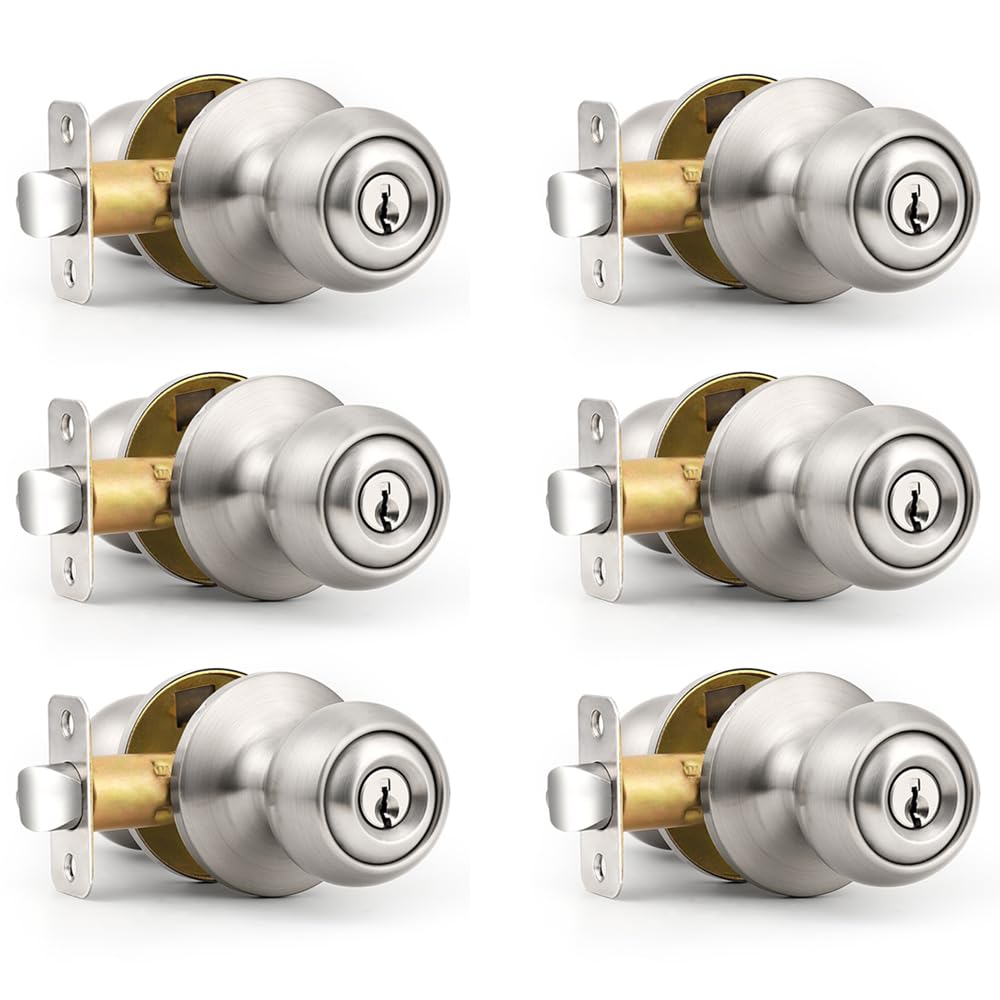 Probrico Brushed Nickel Privacy Door Knobs - 5 Pack -19