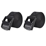 TRIWONDER Tie Down Straps&comma; Lashing Straps Nylon Webbing&comma; Cam Buckle Adjustable Heavy Duty Belts for Luggage&comma; Suitcase Packing&comma; Cargo Freight &lpar;01&num; Black - 2 Packs&comma; 3&period;3 FT&rpar;