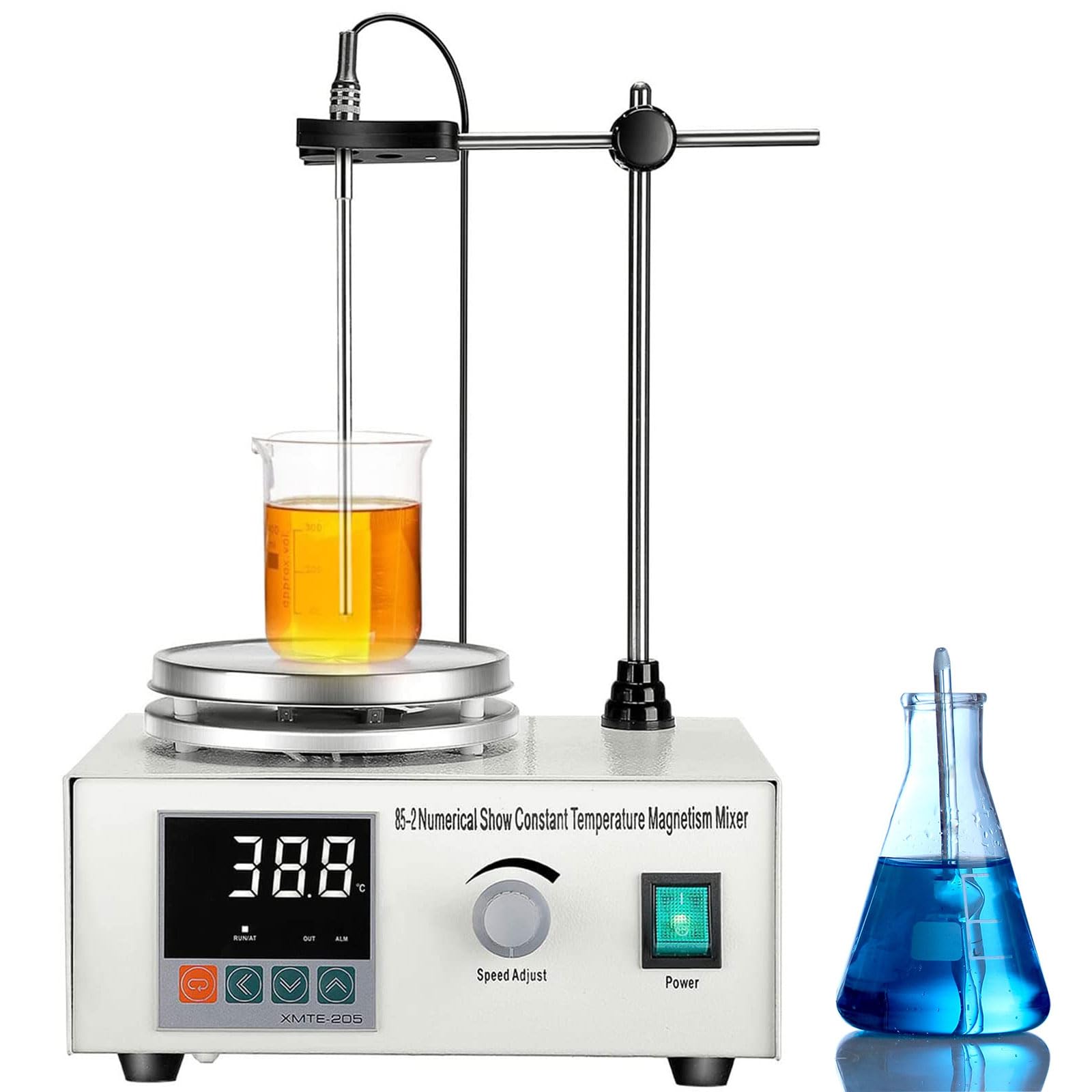 Mieszadło magnetyczne z cyfrowym wyświetlaczem temperatury i regulacją prędkości obrotowej do zastosowań laboratoryjnych