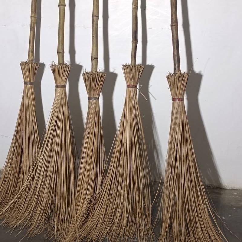 TCLPVC Bamboo Broom Seek Jhadu with Heavy Bamboo Handle Broom Stick for Wet Floor, Garden, Outdoor Cleaning Brooms-(Pack of 3) (B0CQYFNVVY) Amazon Price History, Amazon Price Tracker
