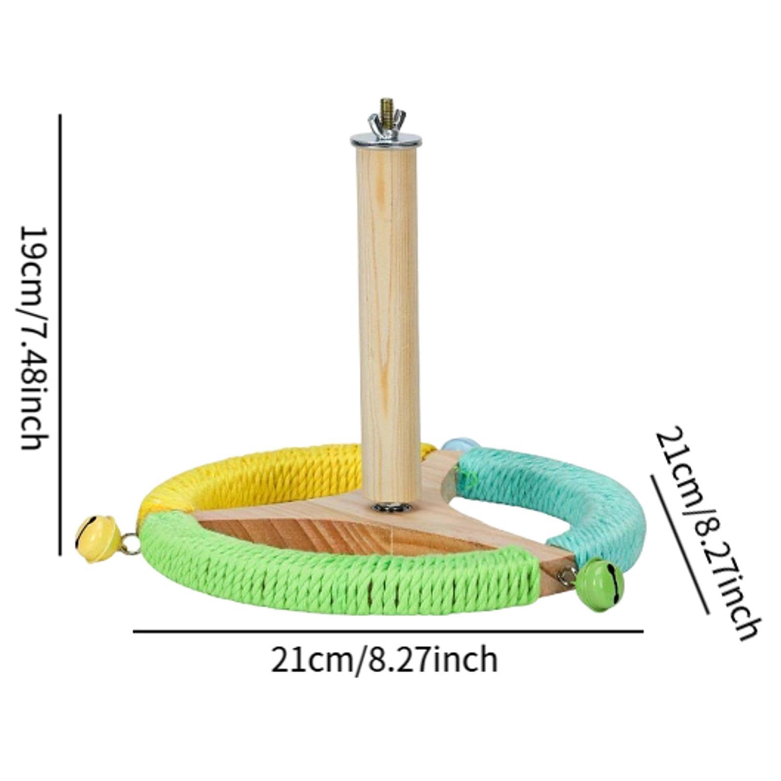 Generic Bird Perch Stand Toy Bird Rotating Perch,Interactive,Bird Cage Accessory Sturdy Parrot Perch Toy Exercise Wheel for Budgies, Three Color