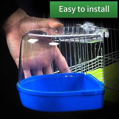 Miniatura 4 de Tfwadmx Jaula para pájaros, caja de baño, suministros de accesorios, tina colgante para pájaros pequeños, periquitos canarios, agapornitos de cacatúa