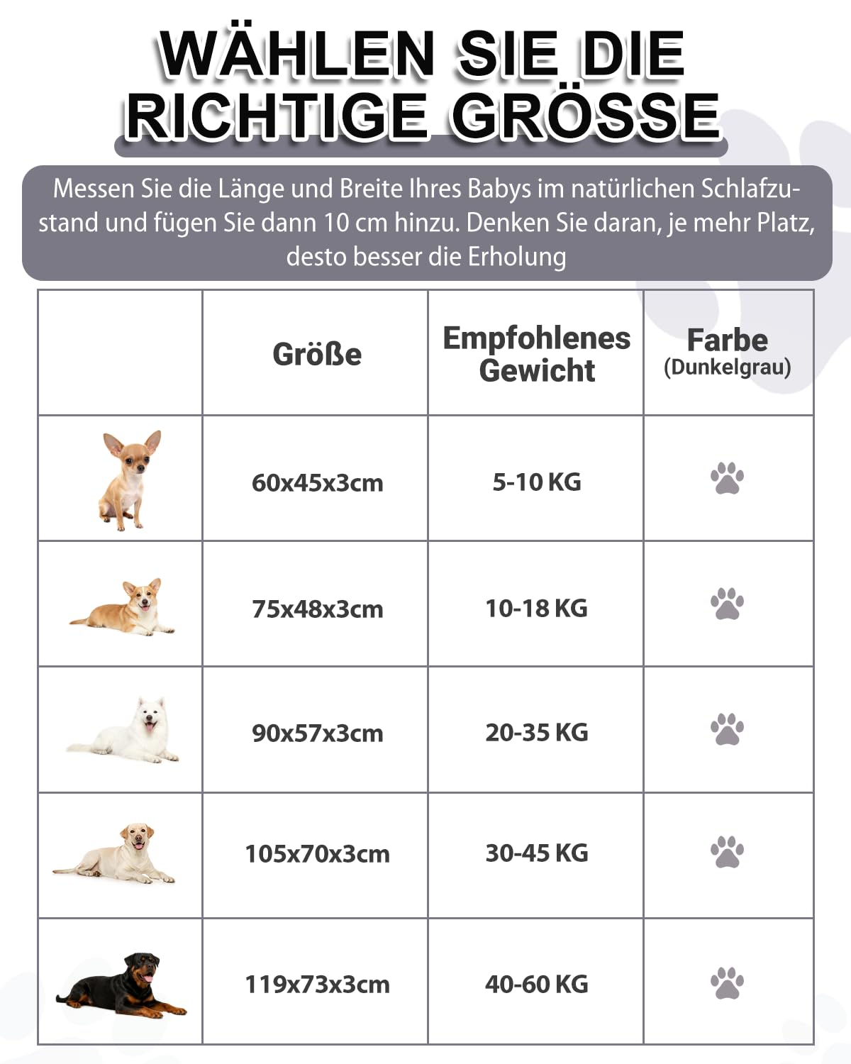 Wassericht Hundematte Outdoor-105x70cm,Hundebett Grosse Hunde aus Kunstleder,Einfach zu Reinigen,Tragbar Platzsparend Hundekissen,Waschbar Hundematratze für Innen& Reisen,Grau