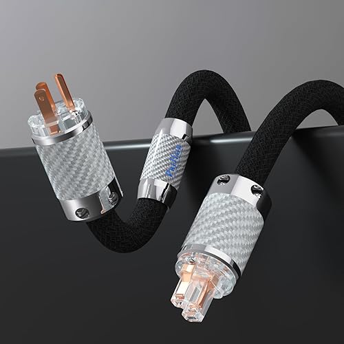 Miniatura 2 de Preffair Audiophile - Cable de alimentación HiFi de 10 AWG, cable de alimentación principal de CA de EE. UU. con conector hembra IEC320-C15 de 125