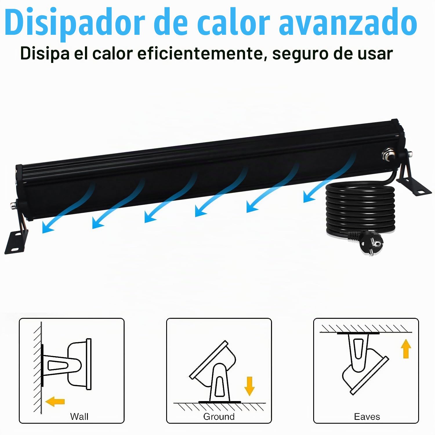 Foco LED Exterior 50W, 2PCS 5000LM 3000K Proyector LED exterior IP66 Impermeable Focos Led Blanco Cálido Luz de Seguridad para Jardín Patio Pasillo Garaje Terraza