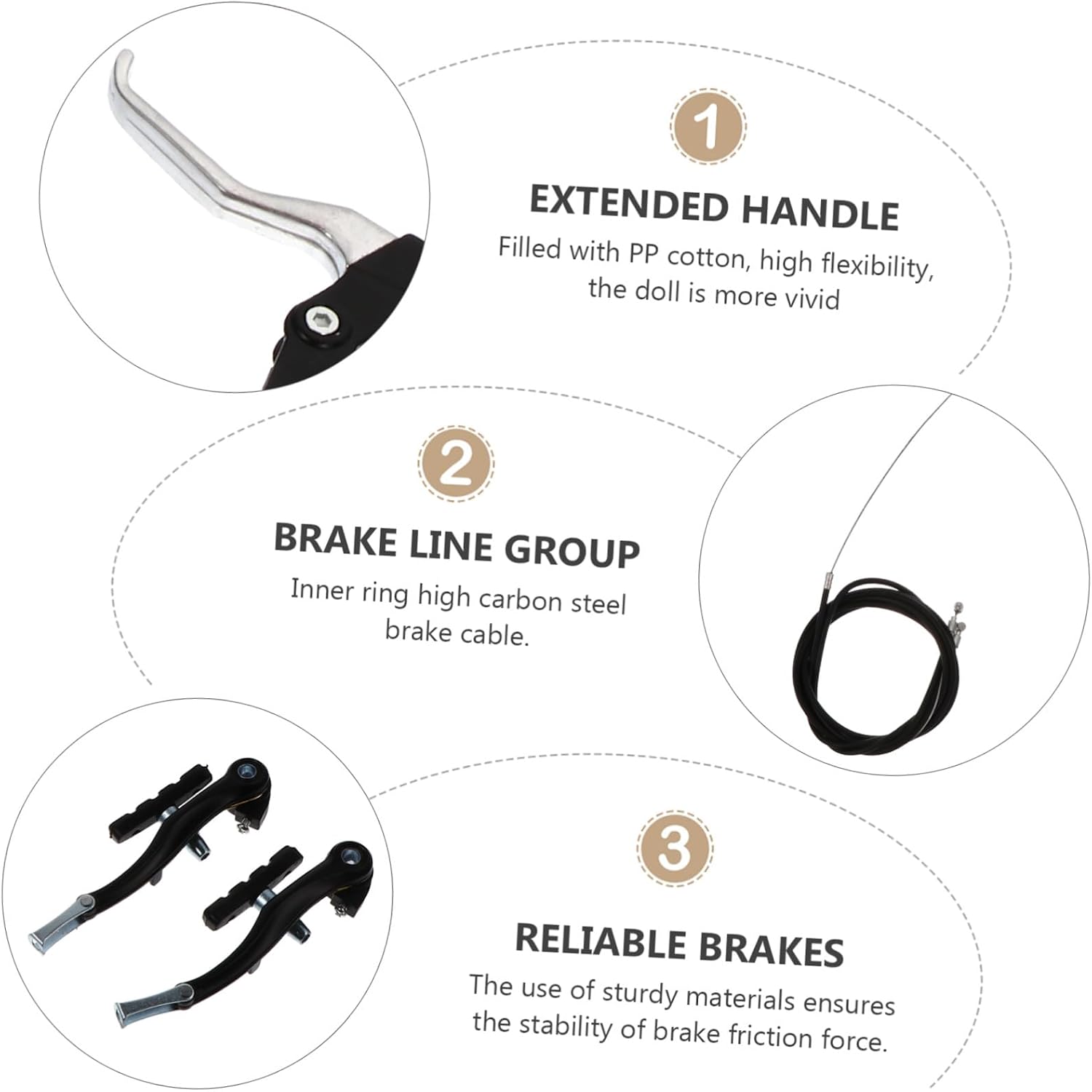 VICASKY Mountain Bike Brake Set Full Aluminum V-Shape Rim Brake Lever Universal Cycling Bike for Outdoor Riding