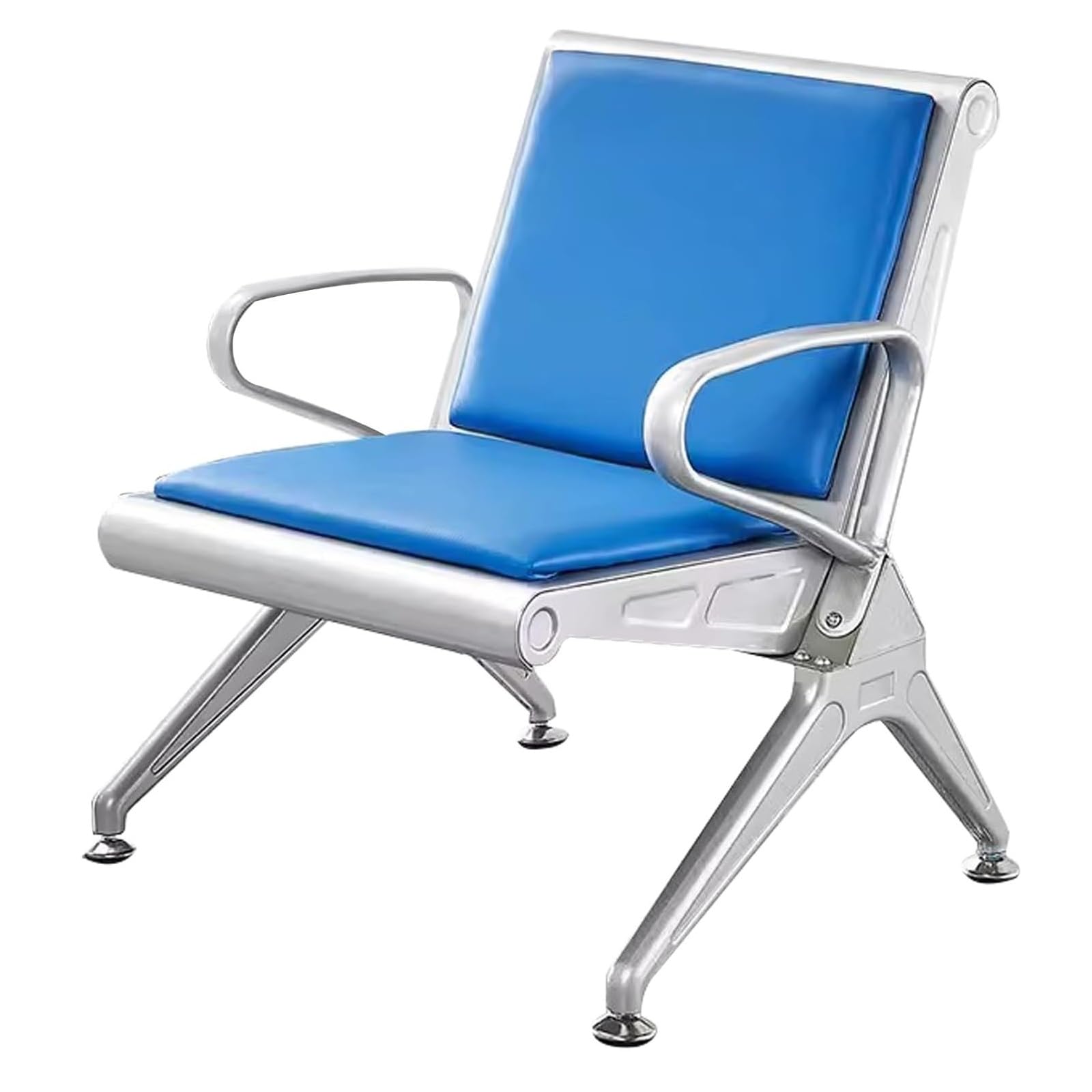 WDSOPK Blue PU Waiting Room Chairs Airport Reception Seating with Backrests & Armrests Lobby Chairs Banks Salons & Schools