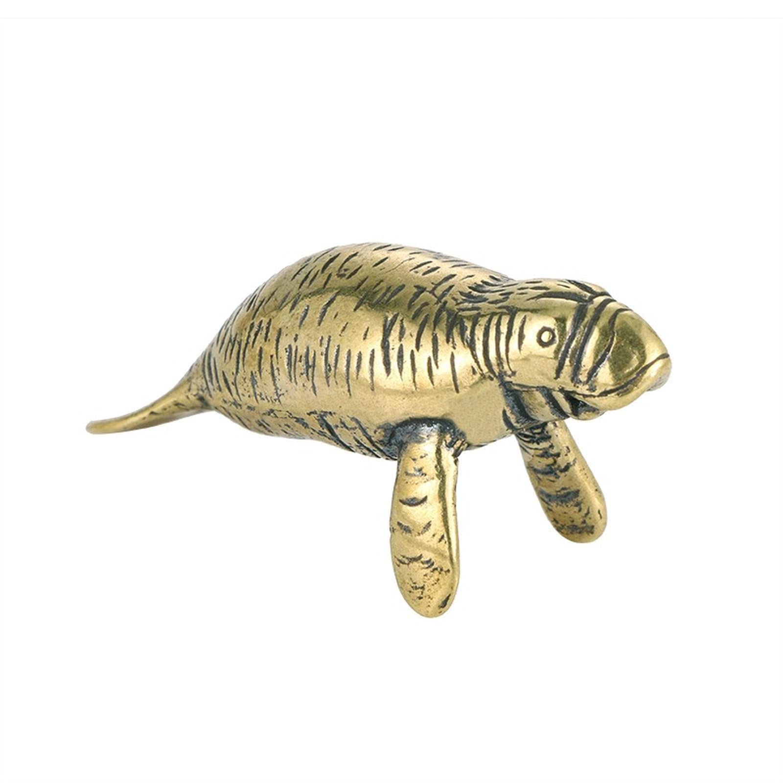 NGDFGR Na Brass Sea Lion Miniatures Figurine, Study Tabletop Decoration Children'S Room Bronze Statue