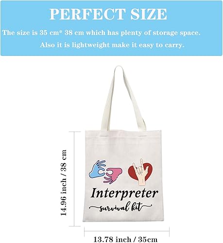 Miniatura 2 de GJTIM Interprete Bolsa con cremallera para intérprete de supervivencia, bolsa de maquillaje de regalo, para intérprete de lenguaje de signos ASL,