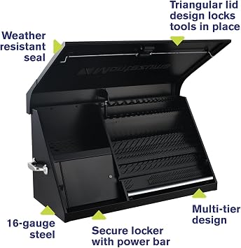 Montezuma DX411B 41 x 18 Heavy Duty Steel Triangle Toolbox (steel, black)