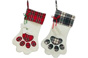SherryDC Plush Cat Paw Stockings for Christmas Holiday Decorations
