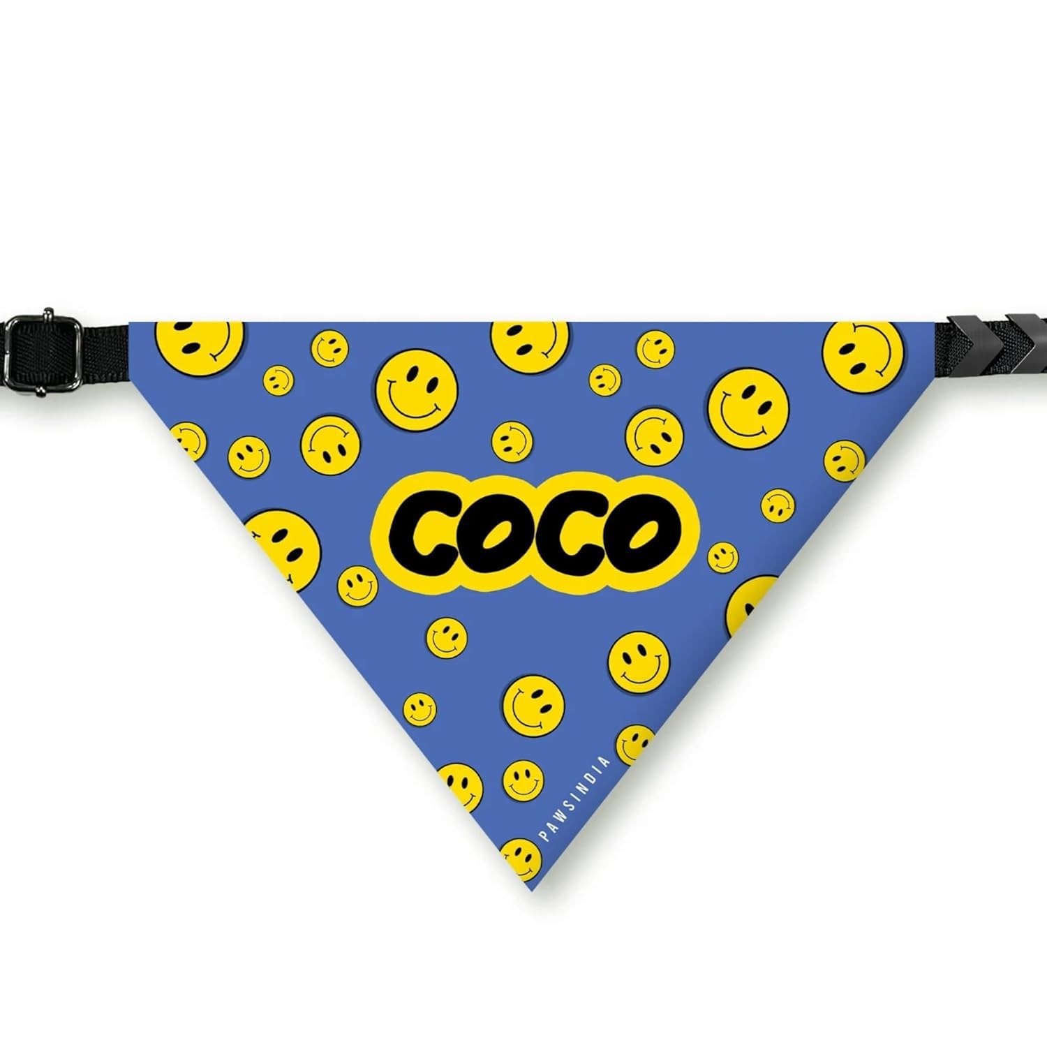 PawsIndia Dog Bandana with Collar Small Medium Large Dogs & Cats 100% Adjustable with Buckle Stretchable Fabric Smiley-2 (B0DFTDR7SM) Amazon Price History, Amazon Price Tracker