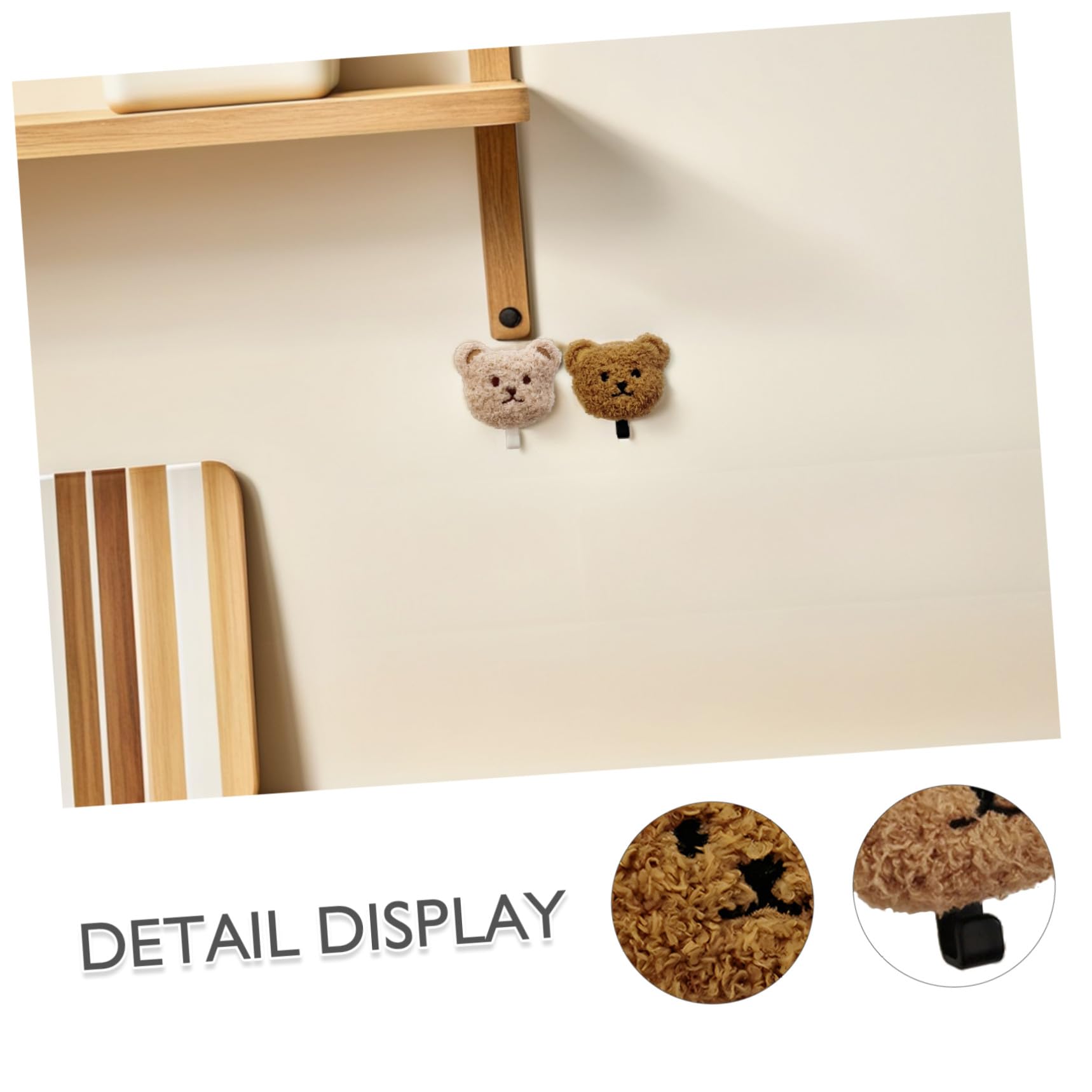 BESPORTBLE 2 pezzi Ganci Adesivi da Parete Orso Peluche Ganci Adesivi Morbidi e Resistenti per Cucina Bagno e Camera Facili da Installare Senza Forare per Appendere Chiavi Asciugamani e
