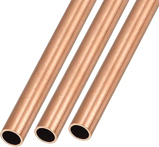 METALLIXITY Copper Tube (10mm OD x 1mm Wall T x 300mm L) 3Pcs, Straight Tubing - for Home Furnishing, Machinery, DIY Handicraft