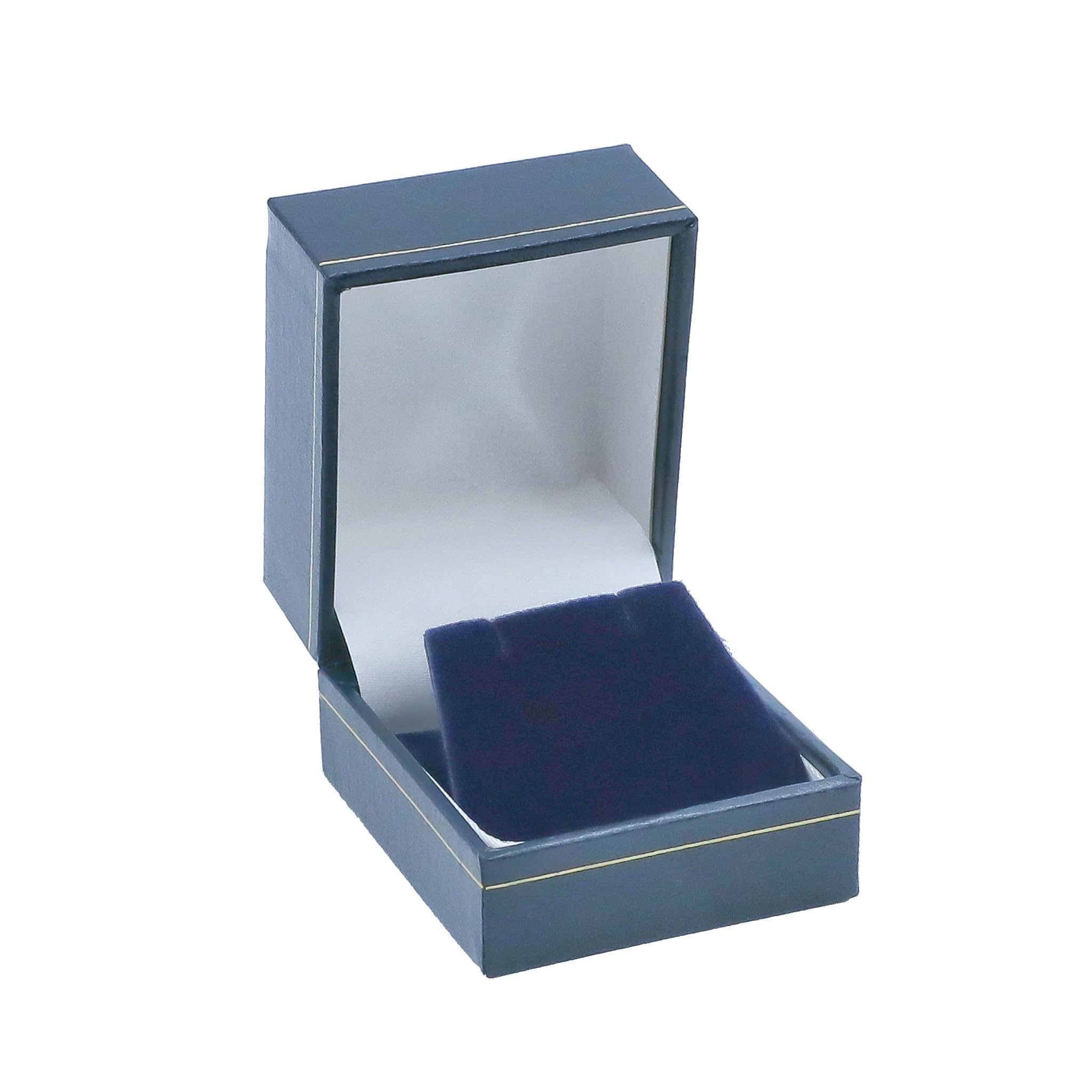 Noble Pack Navy Blue Eco-Friendly Earring Boxes – Earring Presentation Box & Earring's Box Gift, Leatherette & Paper-Covered Box With Gold Accent, Velvet Insert & Satin Lined Lid – For Wedding & Anniversary