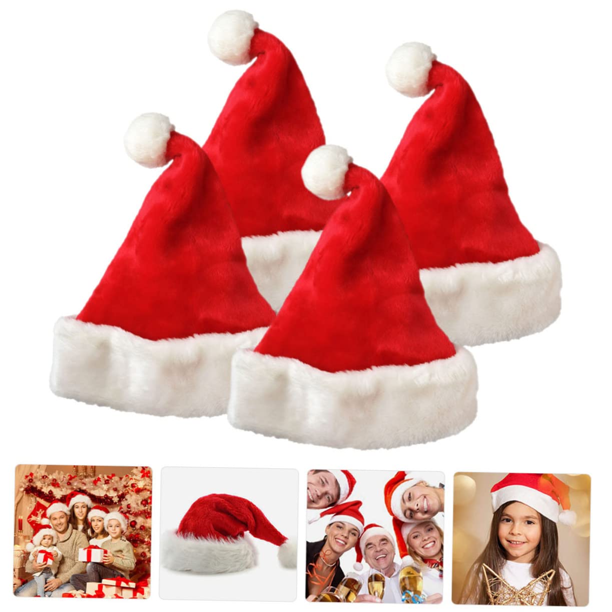 TOPBATHY 12 Pièces bonnet de noel chapeau d'hiver de noël Chapeaux de Noël Couvre-chef de christmas hat christmas de enfants de père pour hommes chiffon