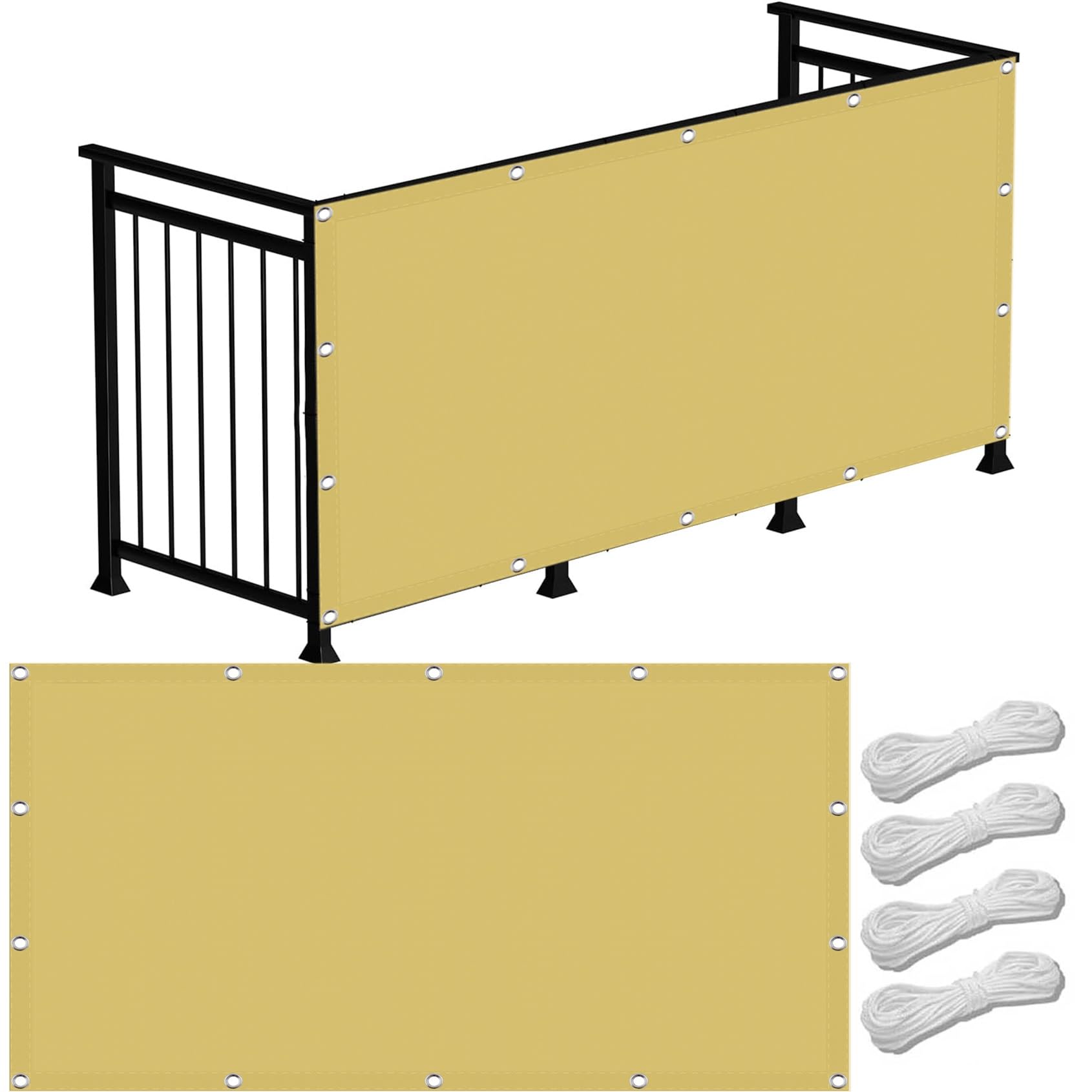 Ogrodowy Żagiel Przeciwsłoneczny 380 x 560 cm Wodoodporny 98% Blokujący Promieniowanie UV Żagiel Przeciwsłoneczny Pod Kątem Prostym Na Imprezę Na Patio W Ogrodzie, Kolor kremowy