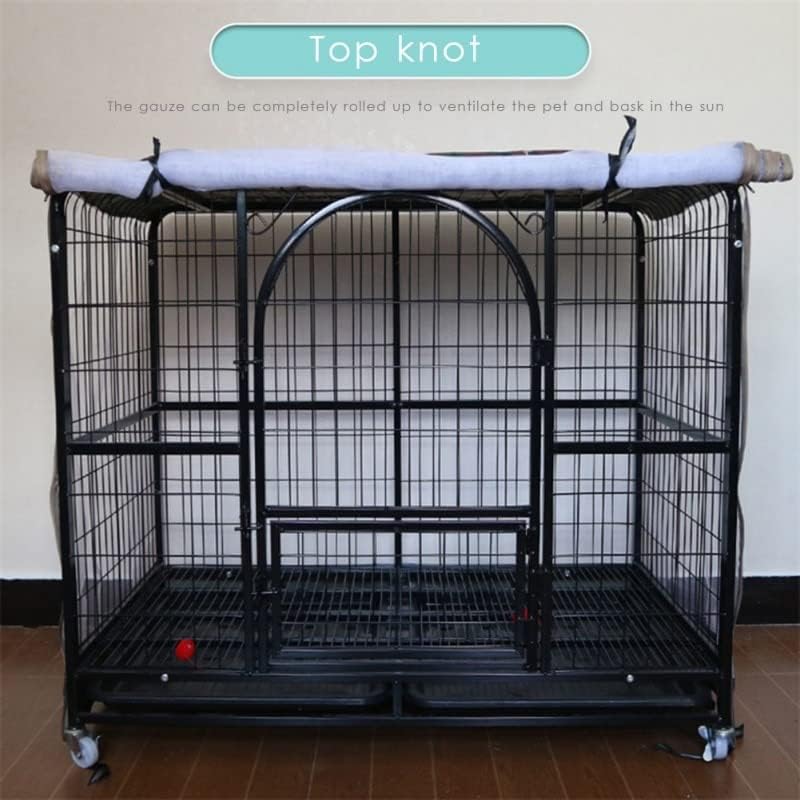 Dog Cage Pet Dog Tent Cover Breathable Pet Cage Mosquito Net Cover Waterproof Indoor Outdoor Dog Crate Cover Pet Cage Accessories Dog Kennels,114x76x86cm