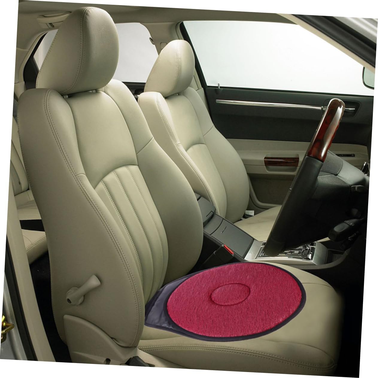 SOLUSTRE 2pcs Rotating Swivel Seat Cushion Lightweight Rotation Design for Elderly Pregnant Women Comfortable Car Cushion Vehicle Aesthetic Safety
