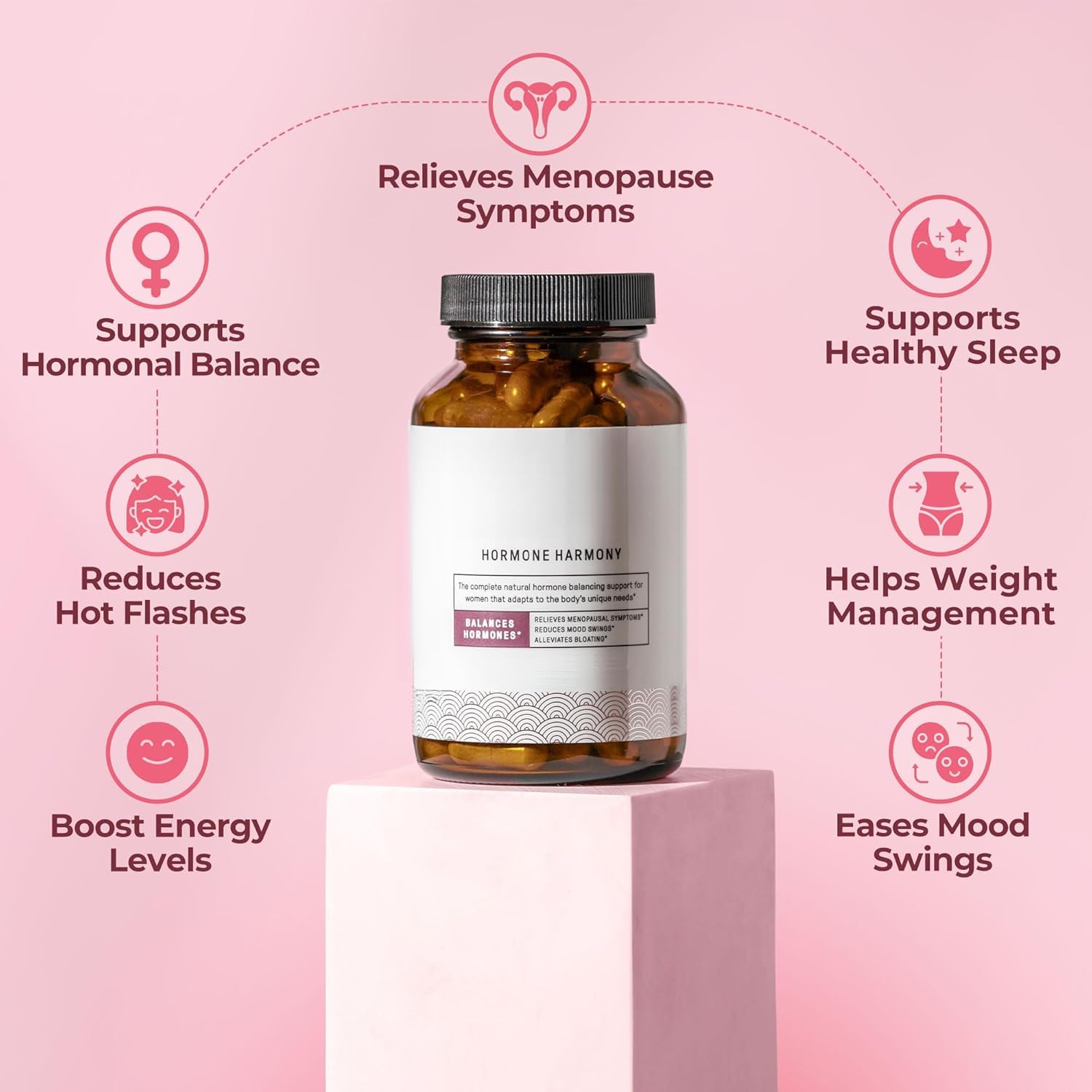 Capsule per il benessere ormonale delle donne, integratore naturale per il supporto dell'equilibrio del corpo femminile, 72 conteggi